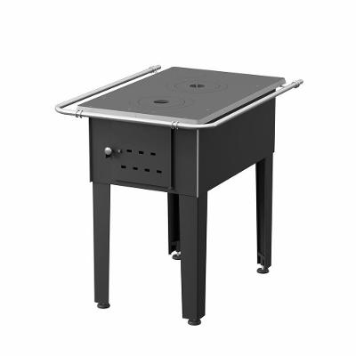 Fogão a Lenha Campeiro Nº 01 Esquerdo Elevare Industrial Preto com Chapa de Ferro Fundido