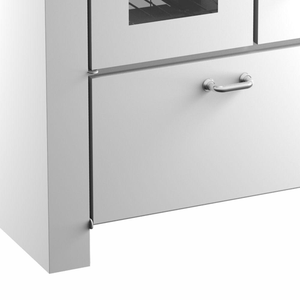 Fogão A Lenha Master Branco Chapa De Ferro Fundido N°01 Esq - 3