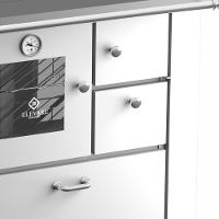 Fogão A Lenha Master Branco Chapa De Ferro Fundido N°01 Esq - 2