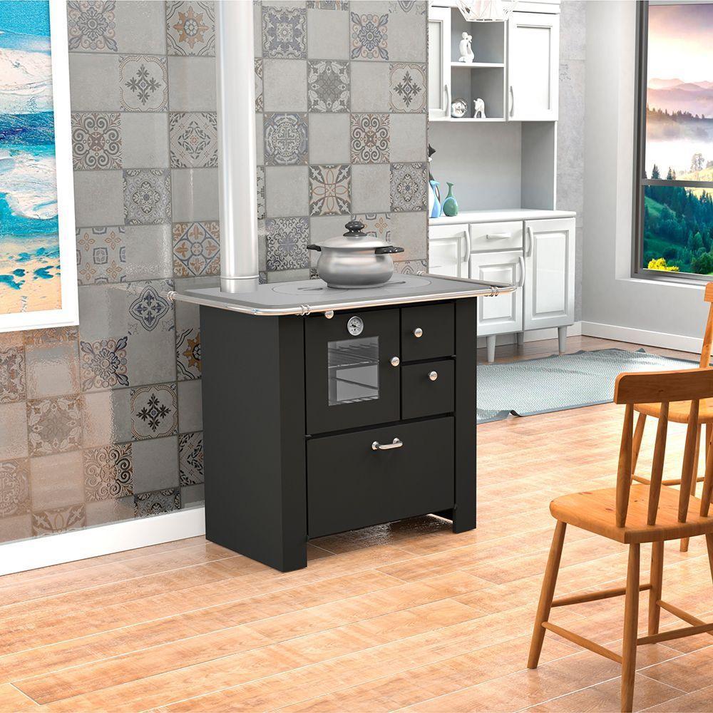 Fogão A Lenha Master Preto Chapa De Alumínio N°02 Esq - 4