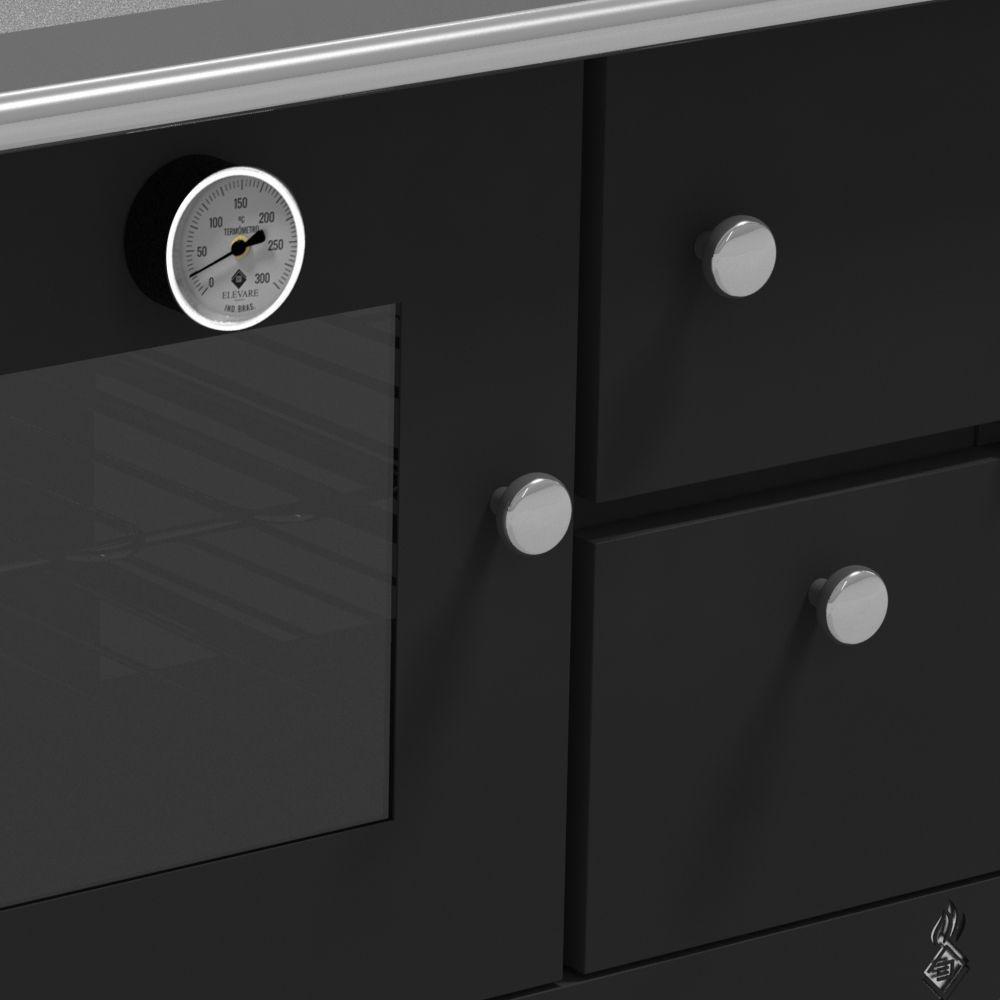 Fogão A Lenha Elegance Master Preto Chapa De Ferro N°01 Esq - 2