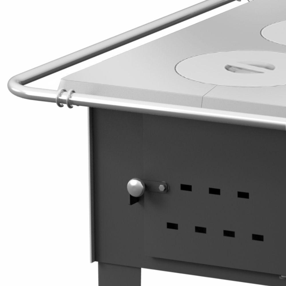 Fogão A Lenha Campeiro Preto Chapa De Alumínio N°01 Esq - 2