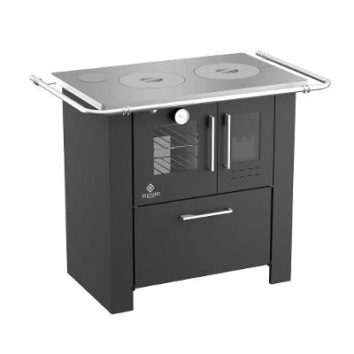 Fogão a Lenha Elevare Industrial Cheff N° 2 Esquerdo Preto com Forno