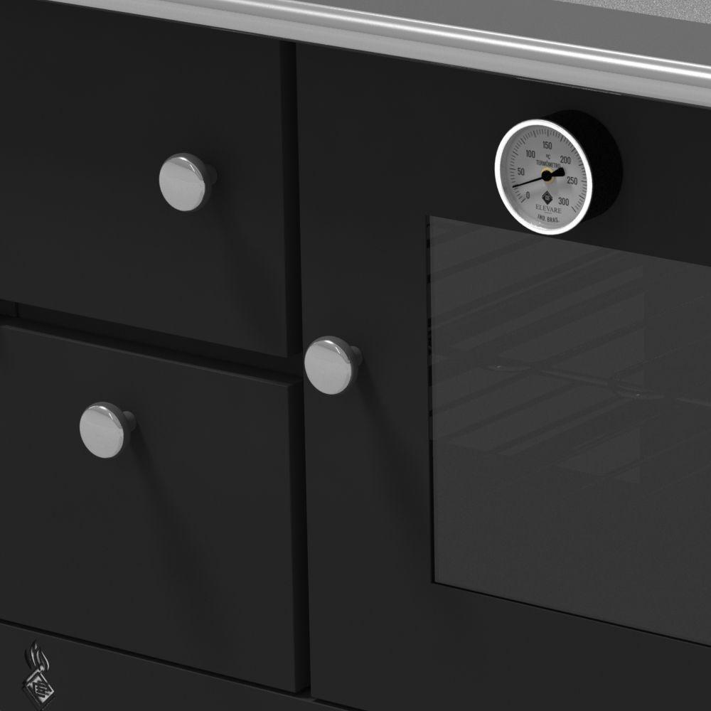 Fogão A Lenha Elegance Master Preto Chapa De Ferro N°01 Dir - 2