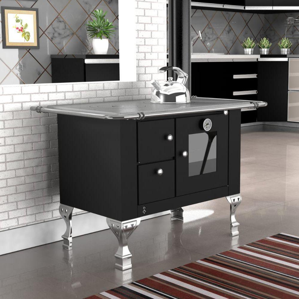 Fogão A Lenha Elegance Master Preto Chapa De Ferro N°01 Dir - 4