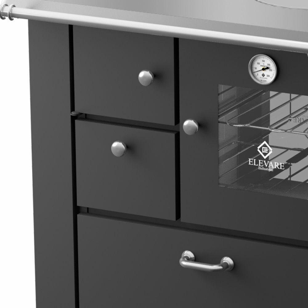 Fogão A Lenha Master Preto Chapa De Alumínio N°02 Dir - 2