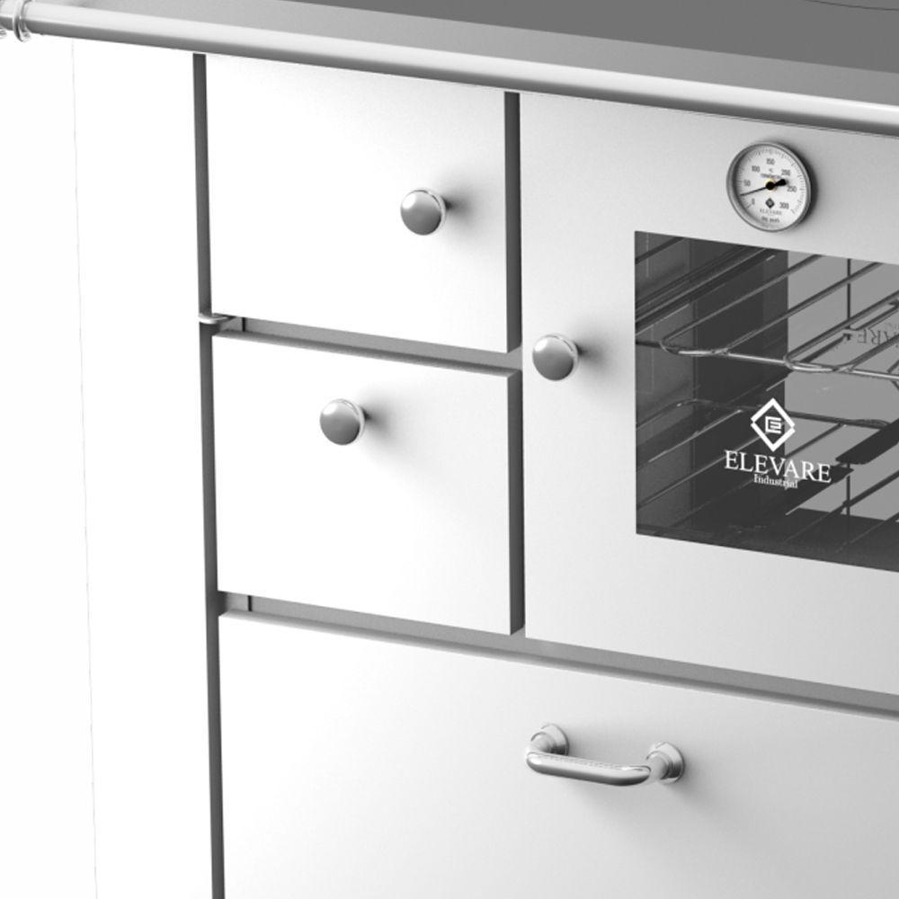 Fogão A Lenha Master Branco Chapa De Ferro Fundido N°01 Dir - 2