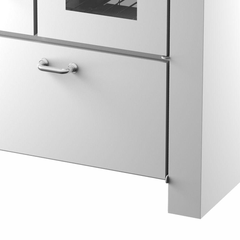 Fogão A Lenha Master Branco Chapa De Ferro Fundido N°01 Dir - 3