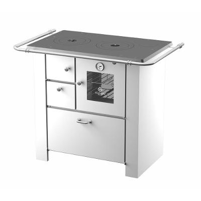 Fogão a Lenha Elevare Industrial Master N°01 Direito Branco com Chapa de Ferro Fundido
