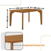 Mesa Liz 120 Mdf Canto Copo E Com 4 Cadeiras Melissa Veludo Capuccino/naturalle - 3