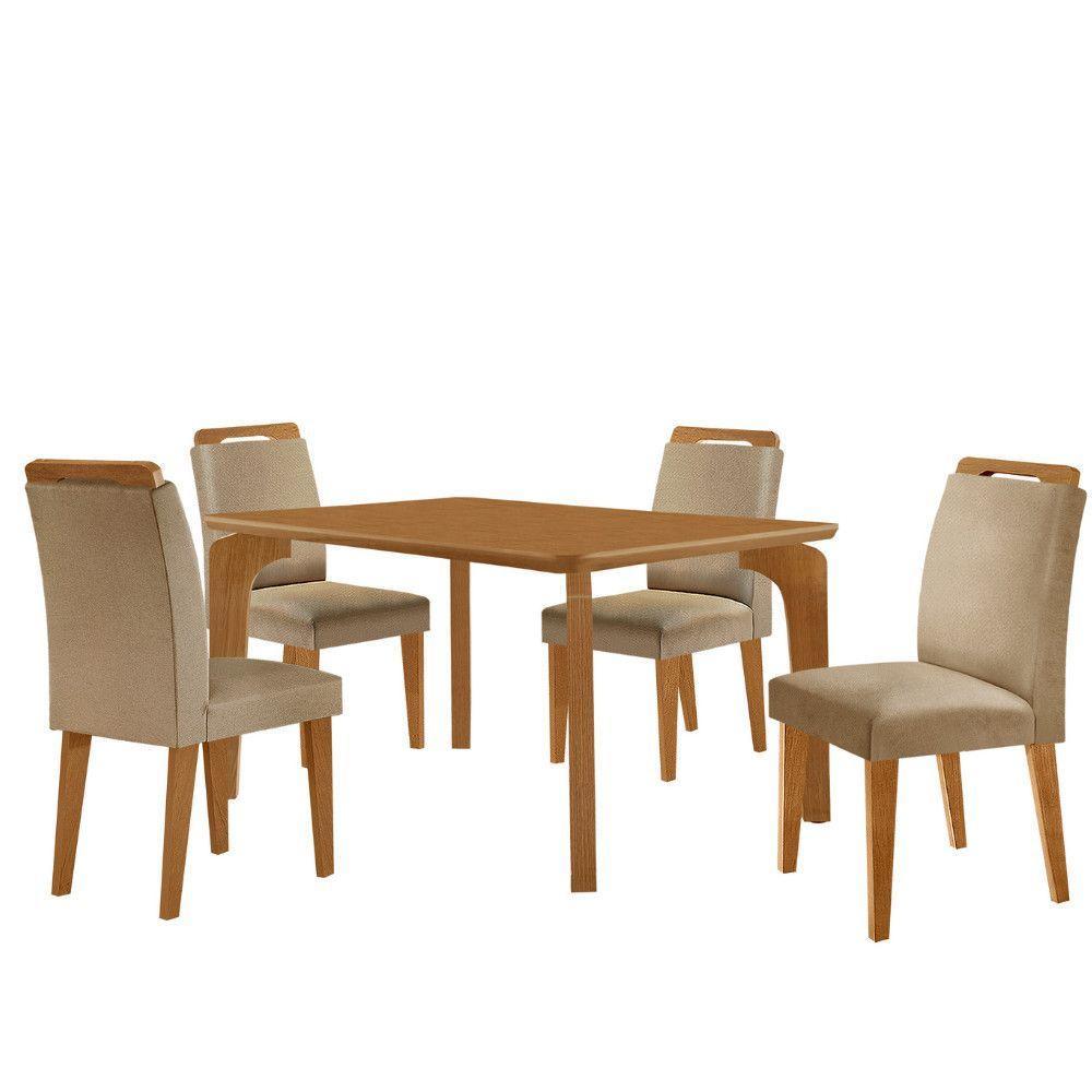 Mesa Liz 120 Mdf Canto Copo E Com 4 Cadeiras Athenas Turim 07/naturalle/naturalle - 2