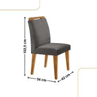 Conjunto Mesa Liz 120cm Mdf 4 Cadeiras Athenas Moderna Veludo Grafite E Imbuia