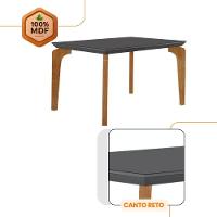 Conjunto Mesa Liz 120cm Com Vidro 4 Cadeiras Athenas Moderna Turim/grafite/imbuia/serig.graf - 6