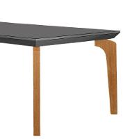 Mesa Para Sala De Jantar Liz 180cm Em Mdf E Vidro Grafite/ Imbuia/ Serig. Grafite - 2