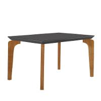 Conjunto Mesa Liz 120cm Mdf Com 4 Cadeiras Athenas Moderna Linho Grafite/grafite/imbuia - 2