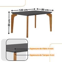 Conjunto Mesa Liz 120cm Com Vidro 4 Cadeiras Athenas Mod... Lin. Grafite Grafite Imbuia Serig. Grafi - 3
