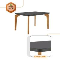 Conjunto Mesa Liz 120cm Com Vidro 4 Cadeiras Athenas Moderna Turim/grafite/imbuia/serig.graf - 6