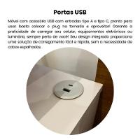 Mesa Lateral Com 1 Gaveta E Portas Usb Multimóveis Cr45304 Cinamomo-off White - 3