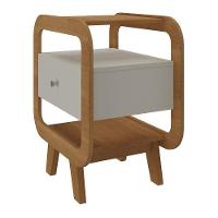 Mesa Lateral Com 1 Gaveta E Portas Usb Multimóveis Cr45304 Cinamomo-off White - 6