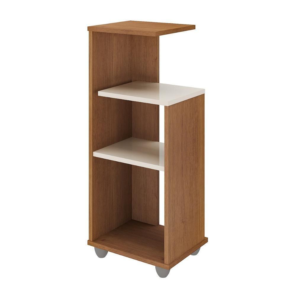 Mesa Lateral 33cm Com Prateleiras Multimóveis Cr45124 - Cinamomo-off White - 5