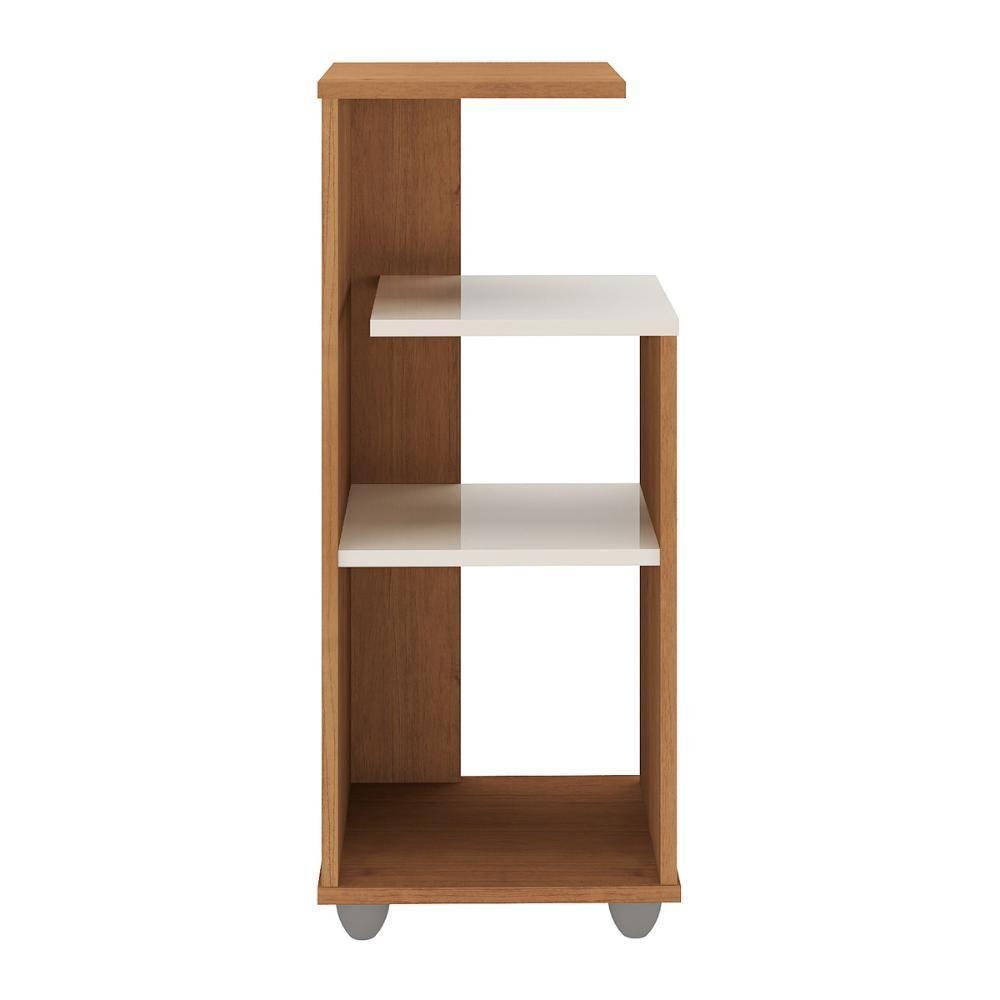 Mesa Lateral 33cm Com Prateleiras Multimóveis Cr45124 - Cinamomo-off White - 6