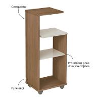 Mesa Lateral 33cm Com Prateleiras Multimóveis Cr45124 - Cinamomo-off White - 3