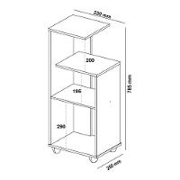 Mesa Lateral 33cm Com Prateleiras Multimóveis Cr45124 - Cinamomo-off White