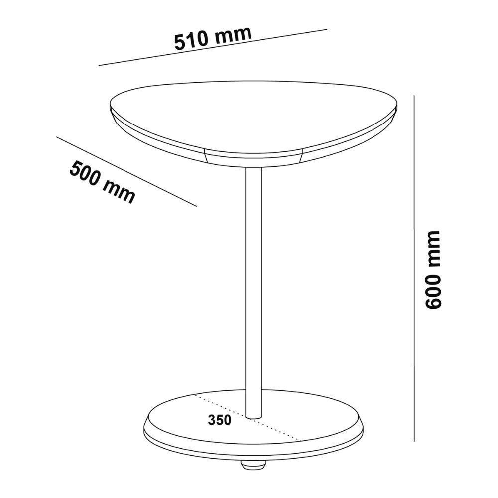 Mesa Lateral Apoio Mdf 51cm Multimóveis Cr45301 Off White - 3