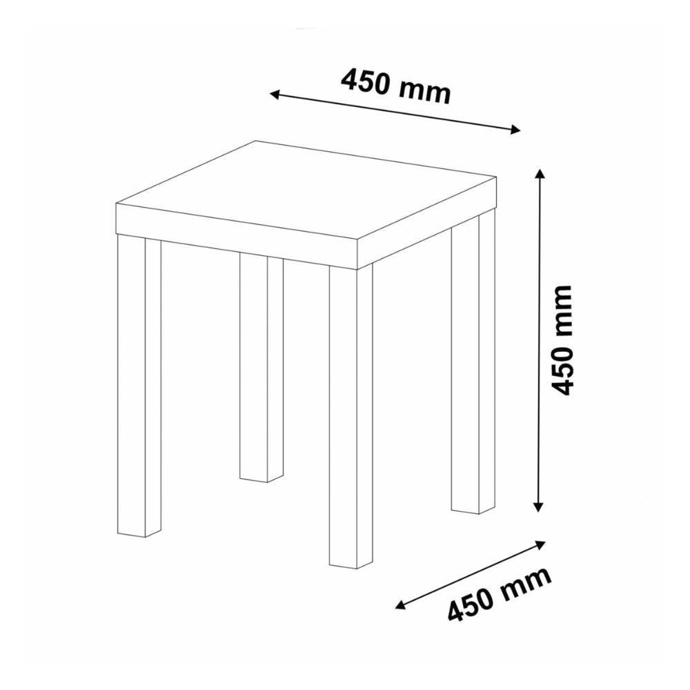 Mesa Lateral Apoio Quadrada 45cm Com Pés Multimóveis Cr45303 Carvalho-off White - 4