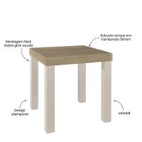 Mesa Lateral Apoio Quadrada 45cm Com Pés Multimóveis Cr45303 Carvalho-off White - 3