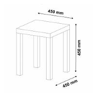 Mesa Lateral Apoio Quadrada 45cm Com Pés Multimóveis Cr45303 Carvalho-off White