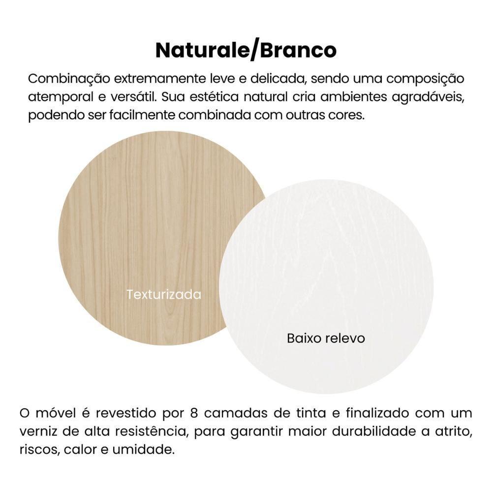 Mesa Lateral Com 1 Gaveta E Portas Usb Multimóveis Cr45304 Naturale-branco - 3