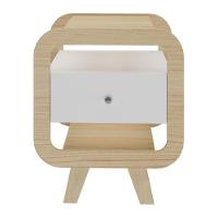 Mesa Lateral Com 1 Gaveta E Portas Usb Multimóveis Cr45304 Naturale-branco - 2