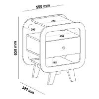Mesa Lateral Com 1 Gaveta E Portas Usb Multimóveis Cr45304 Naturale-branco - 6