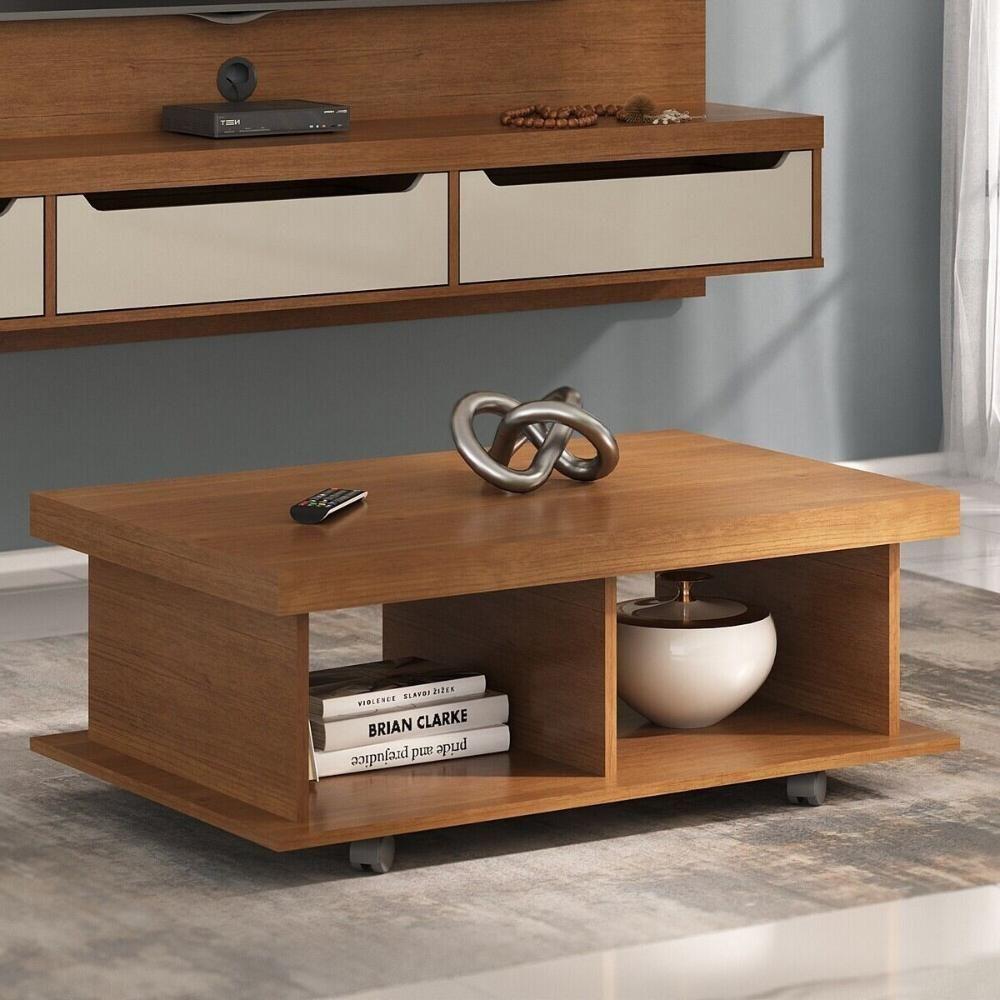 Mesa De Centro Retangular 90cm Com Rodízios Multimóveis Cr45307 Cinamomo - 1