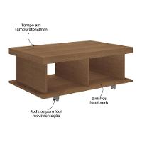 Mesa De Centro Retangular 90cm Com Rodízios Multimóveis Cr45307 Cinamomo - 3