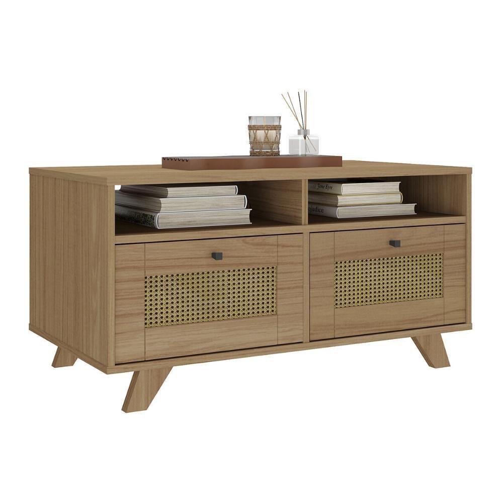 Mesa De Centro Retangular 2 Gavetas 91cm Retrô Multimóveis Cr45313 Carvalho - 2