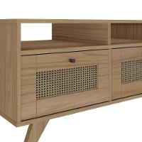 Mesa De Centro Retangular 2 Gavetas 91cm Retrô Multimóveis Cr45313 Carvalho - 6