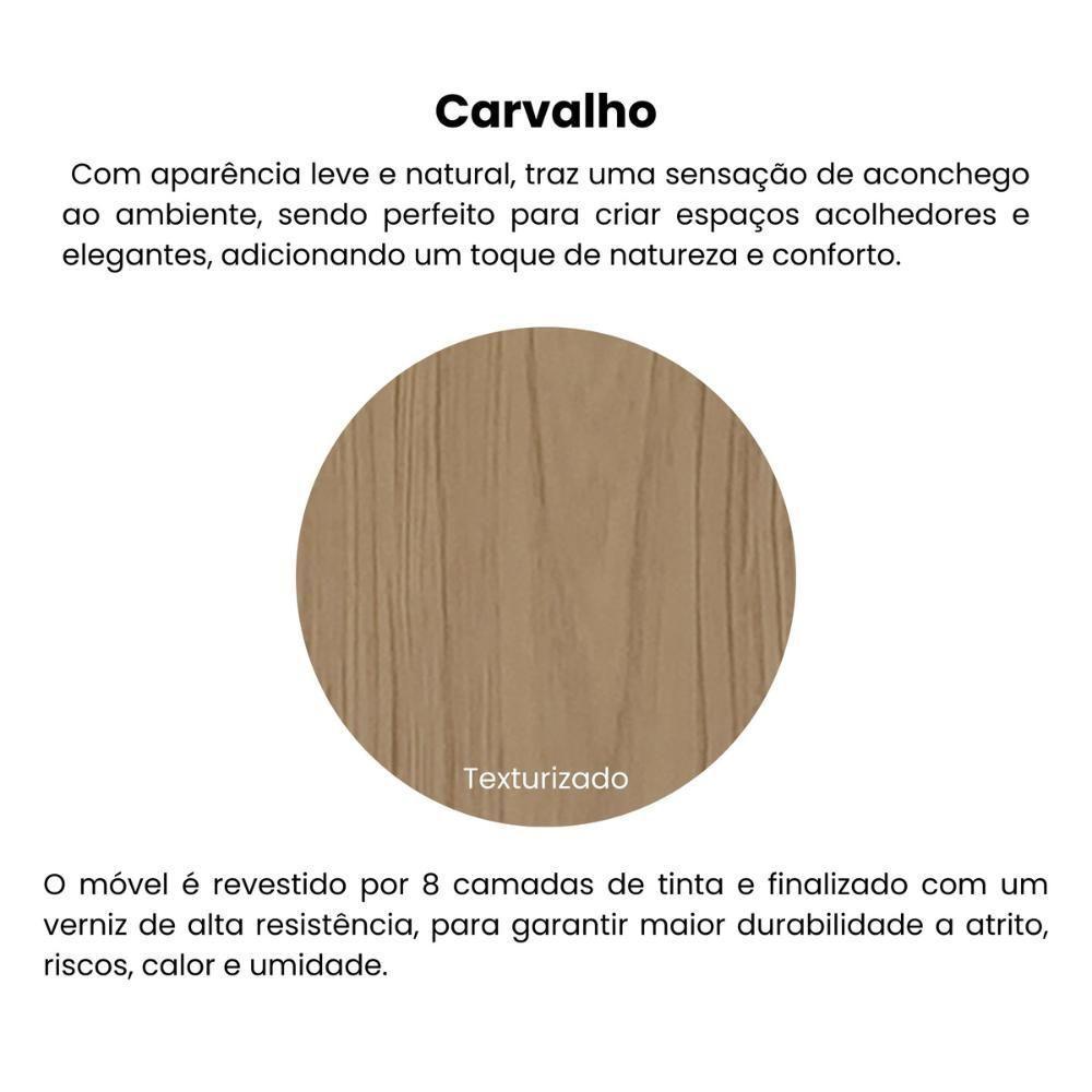 Mesa De Centro Redonda 60cm Com Vidro Multimóveis Cr45306 Carvalho - 7