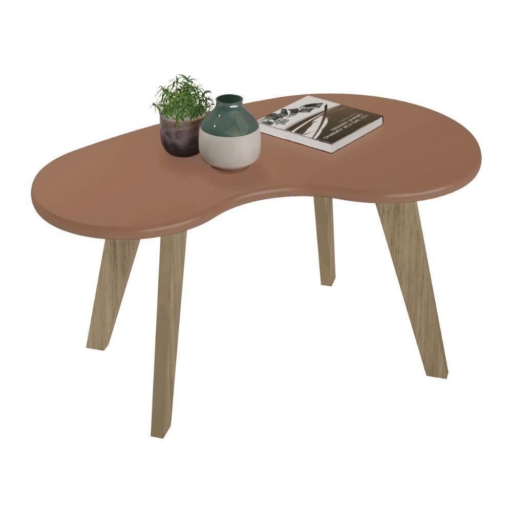 Mesa De Centro 91cm Com Pés Retrô Multimóveis Cr45312 Terracota - 2