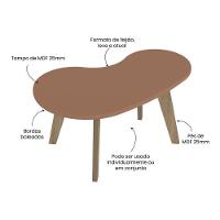 Mesa De Centro 91cm Com Pés Retrô Multimóveis Cr45312 Terracota - 3