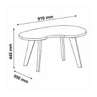 Mesa De Centro 91cm Com Pés Retrô Multimóveis Cr45312 Terracota