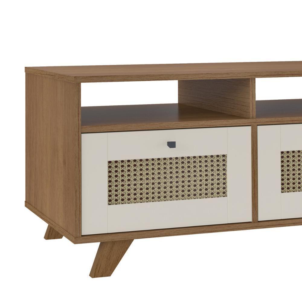 Mesa De Centro Retangular 2 Gavetas 91cm Retrô Multimóveis Cr45313 Cinamomo-off White - 6