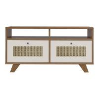 Mesa De Centro Retangular 2 Gavetas 91cm Retrô Multimóveis Cr45313 Cinamomo-off White - 7