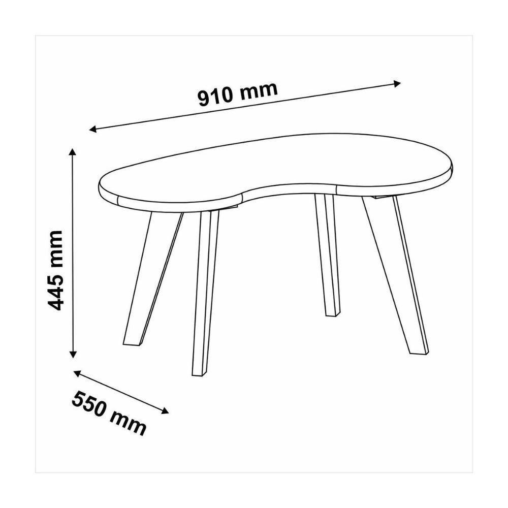 Mesa De Centro 91cm Com Pés Retrô Multimóveis Cr45312 Menta - 3