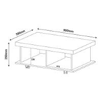 Mesa De Centro Retangular 90cm Com Rodízios Multimóveis Cr45307 Carvalho