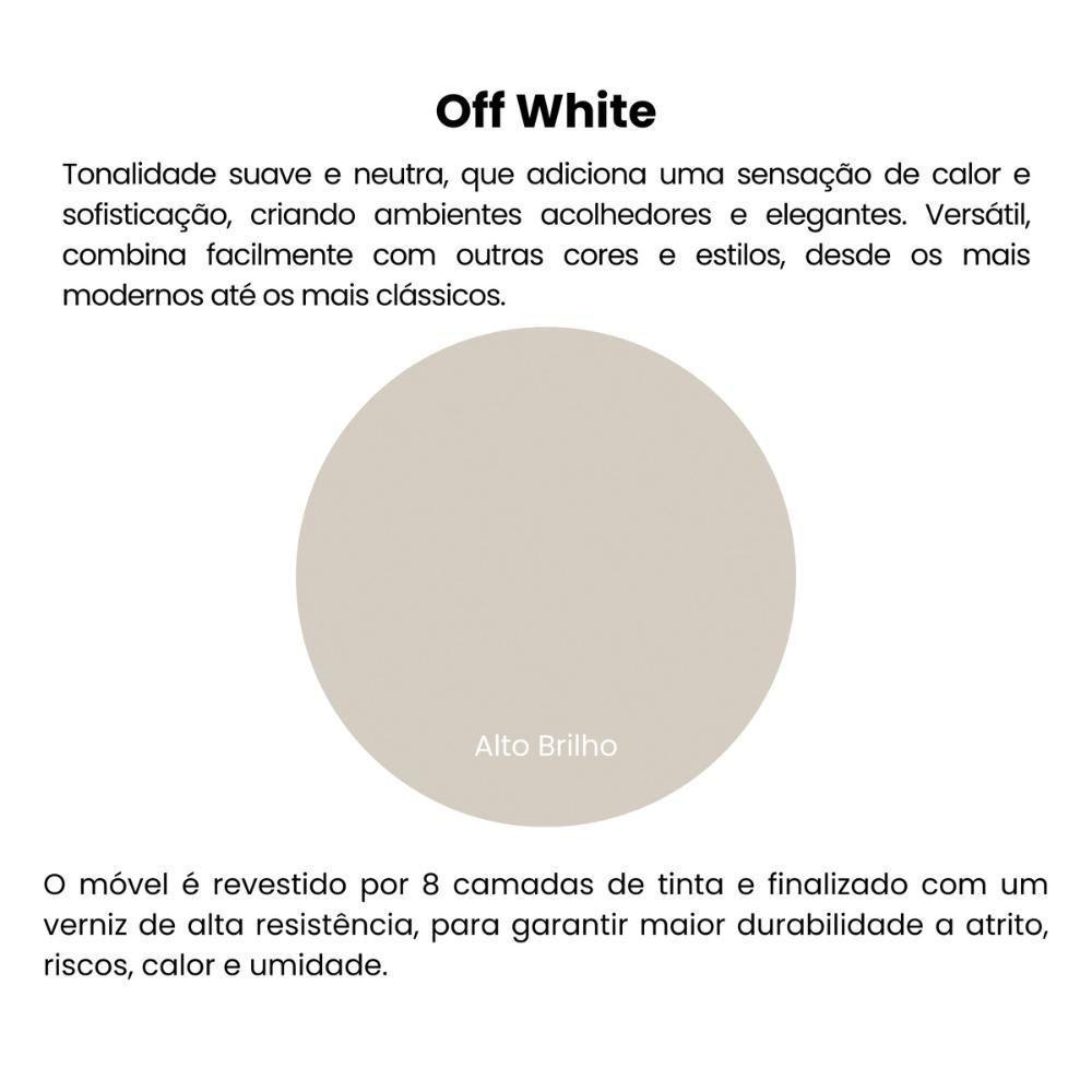 Mesa De Centro 91cm Com Pés Retrô Multimóveis Cr45312 Off White - 5