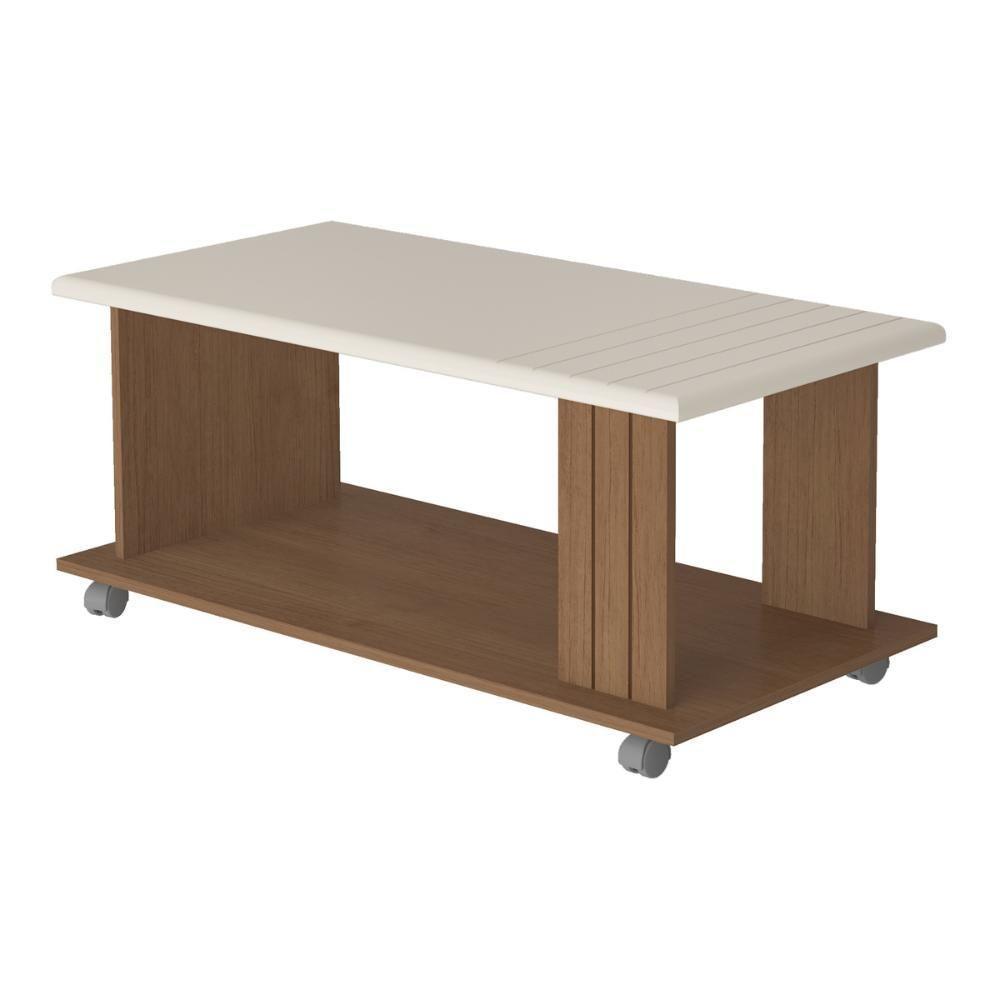 Mesa De Centro Retangular 100cm Com Rodízios Multimóveis Cr45309 Cinamomo-off White - 5