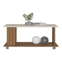 Mesa De Centro Retangular 100cm Com Rodízios Multimóveis Cr45309 Cinamomo-off White - 2