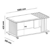 Mesa De Centro Retangular 100cm Com Rodízios Multimóveis Cr45309 Cinamomo-off White - 3